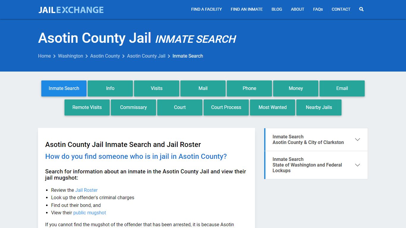 Inmate Search: Roster & Mugshots - Asotin County Jail, WA - Jail Exchange