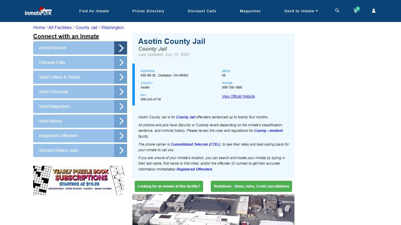 Asotin County Jail - Inmate Locator - Clarkston, WA