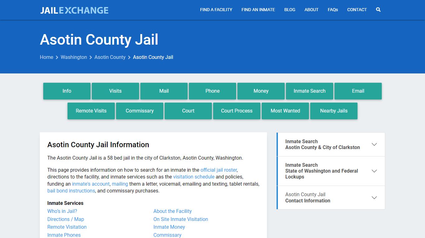 Asotin County Jail, WA Inmate Search, Information