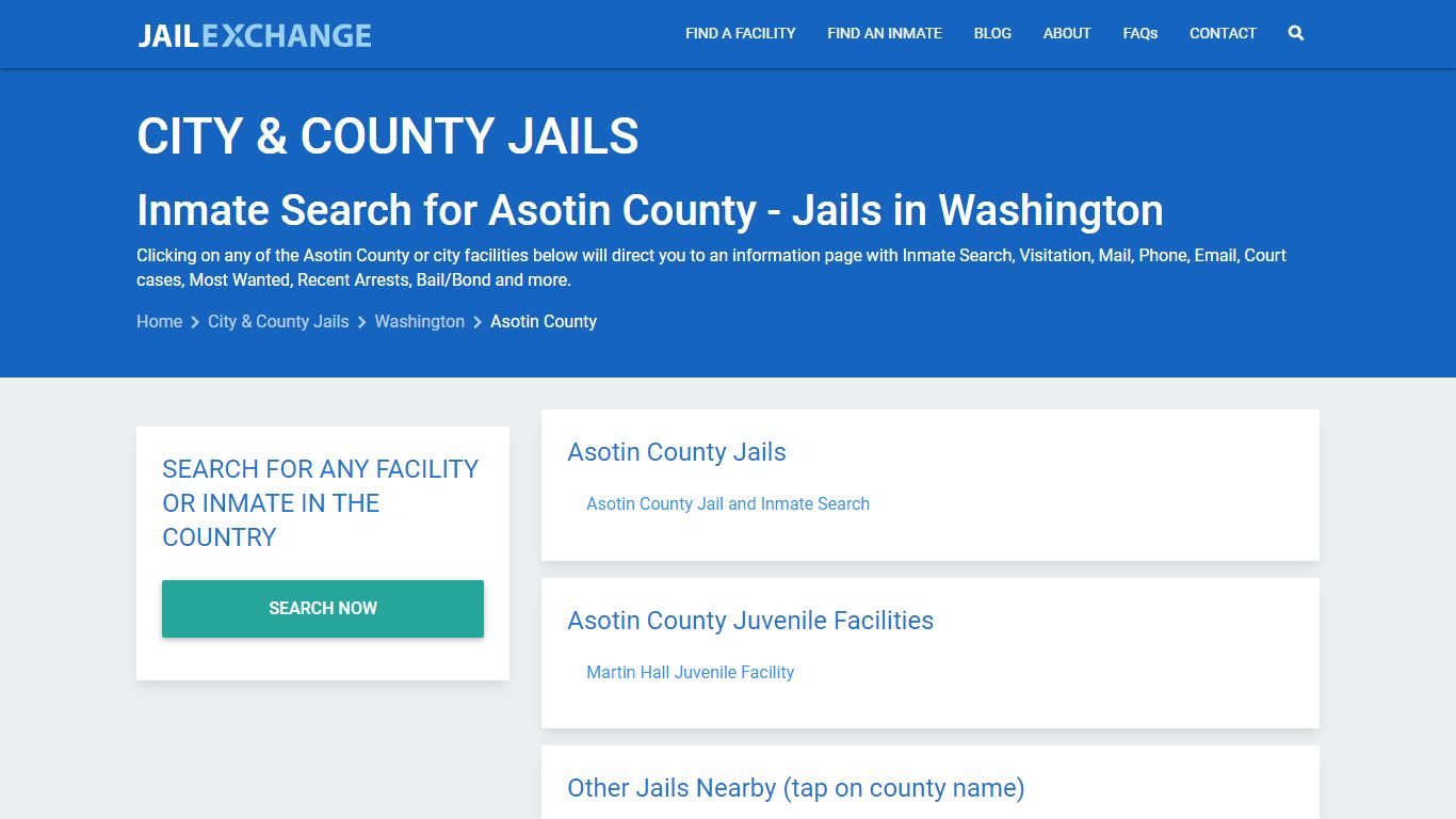 Inmate Search for Asotin County | Jails in Washington - Jail Exchange